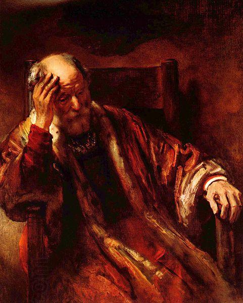 Rembrandt Peale Alter Mann im Lehnstuhl oil painting picture